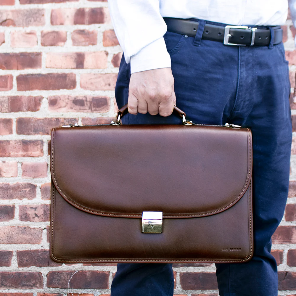 Platinum Special Edition Classic Leather Briefcase #8417 - Image 5