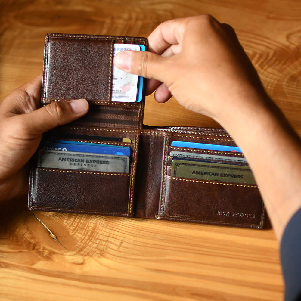 Bifold Wallet with ID Flap #7302 - Image 8
