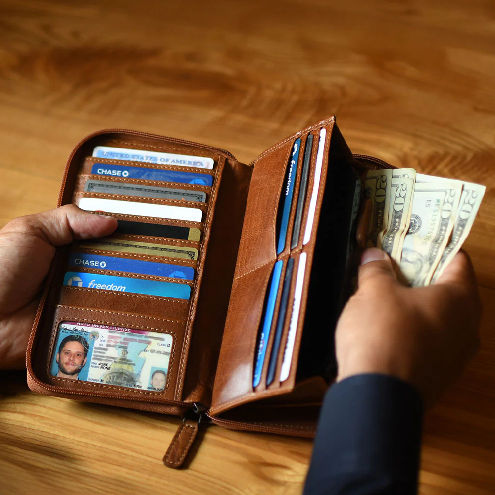 Large Zip-Around Travel Wallet #7724 - Image 18